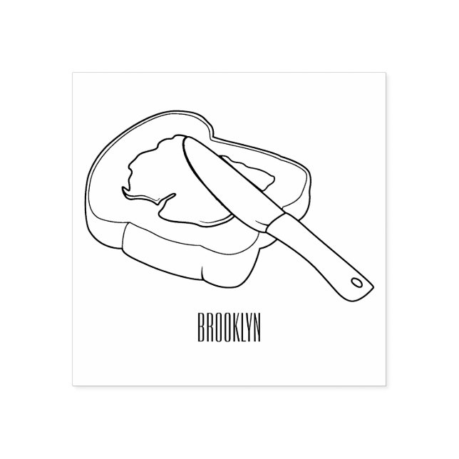 Tecknad för Bröd & sylt Stämpel (Tryck)