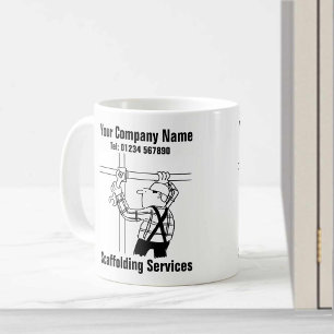 Tecknad för byggnadsställningar kaffemugg
