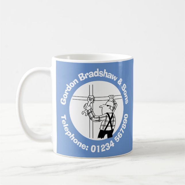 Tecknad för byggnadsställningar och byggnadsställn kaffemugg (Vänster)