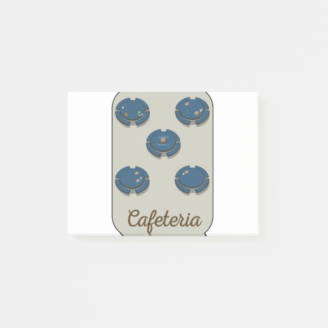 Tecknad för Cafeteria Cute-designidéer, coola Post-it Block (Framsida)