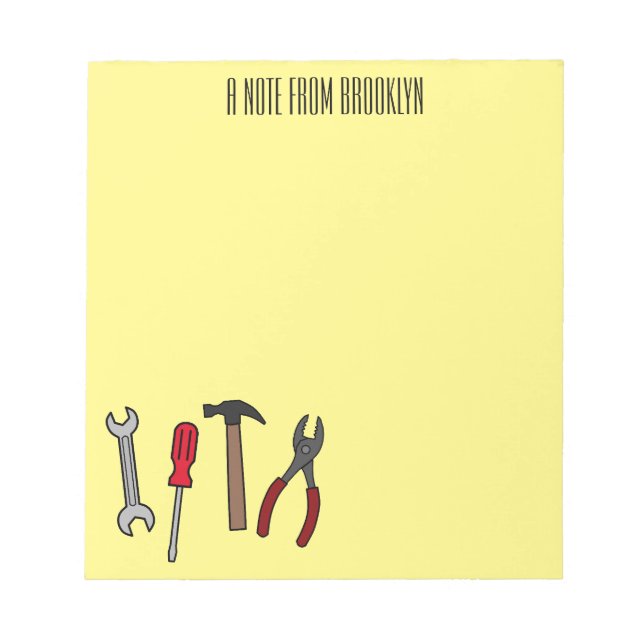 Tecknad för Carpentry verktyg Anteckningsblock (Framsida)