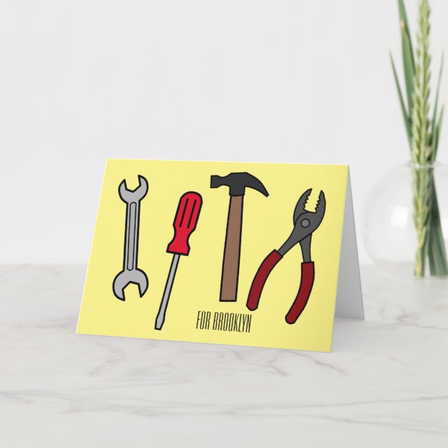 Tecknad för Carpentry verktyg Kort (Framsida)