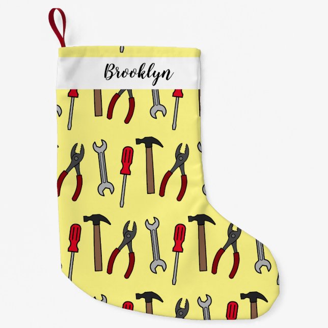 Tecknad för Carpentry verktyg Liten Julstrumpa (Framsidan)