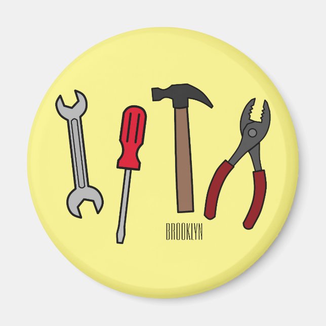 Tecknad för Carpentry verktyg Magnet (Framsidan)