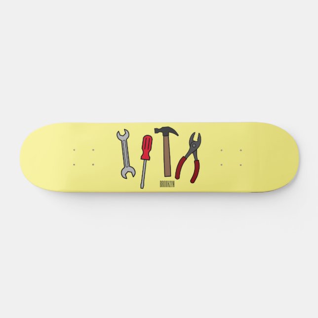 Tecknad för Carpentry verktyg Mini Skateboard Bräda 18,5 Cm (Horz)