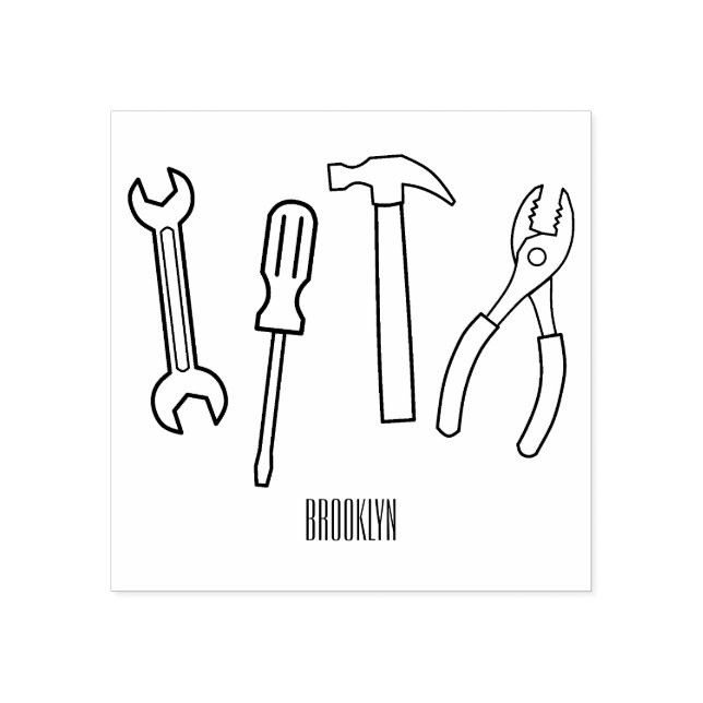 Tecknad för Carpentry verktyg Stämpel (Tryck)