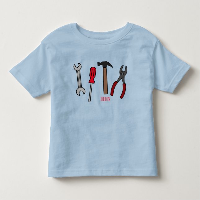 Tecknad för Carpentry verktyg T Shirt (Framsida)