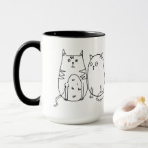 Tecknad för Cat gang Line Art