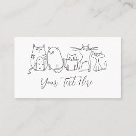 Tecknad för Cat gang Line Art Visitkort