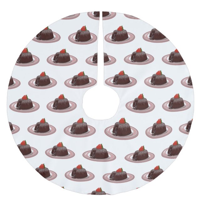 Tecknad för chokladkaka julgransmatta borstad polyester (Framsidan)