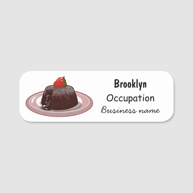 Tecknad för chokladkaka namnbricka (Framsida)