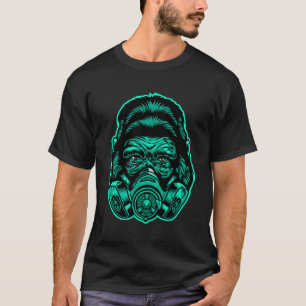 Tecknad för coola Aesthetic Monkey Head Gas Mask D T Shirt