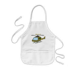 Tecknad för Cute Army-kamouflage-helikopter Barnförkläde