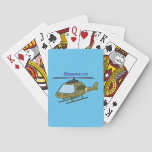 Tecknad för Cute Army-kamouflage-helikopter Casinokort