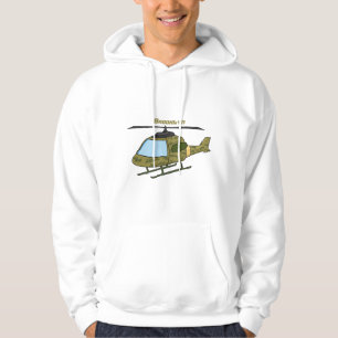 Tecknad för Cute Army-kamouflage-helikopter Hoodie