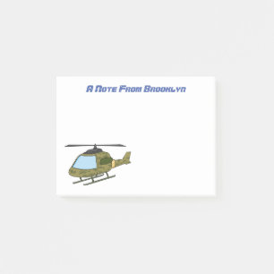 Tecknad för Cute Army-kamouflage-helikopter Post-it Block