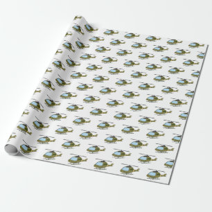 Tecknad för Cute Army-kamouflage-helikopter Presentpapper