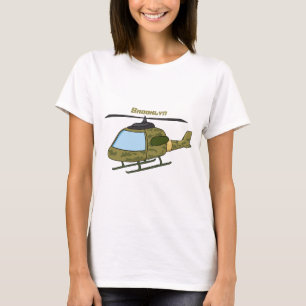 Tecknad för Cute Army-kamouflage-helikopter T Shirt