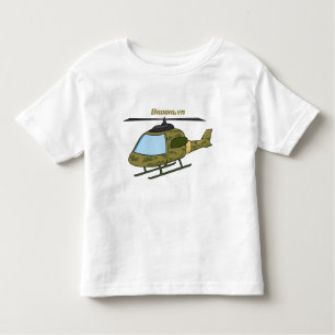 Tecknad för Cute Army-kamouflage-helikopter T Shirt