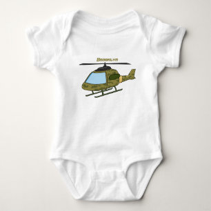 Tecknad för Cute Army-kamouflage-helikopter T Shirt