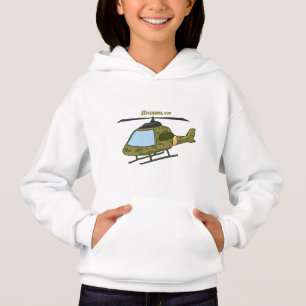 Tecknad för Cute Army-kamouflage-helikopter T Shirt