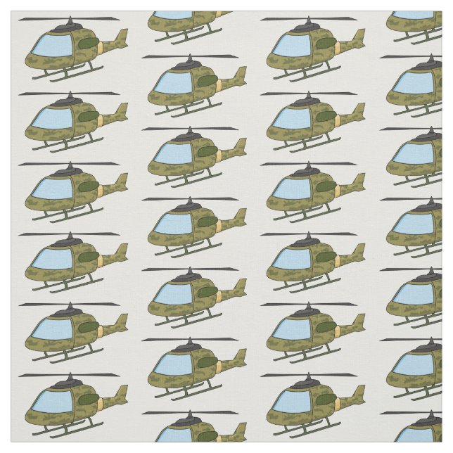 Tecknad för Cute Army-kamouflage-helikopter Tyg (Provkarta)