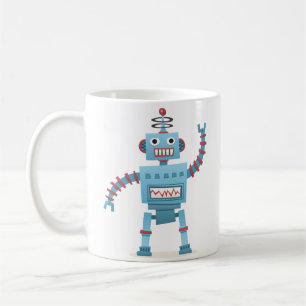 Tecknad för Cute-återrobot och roid-barn Kaffemugg