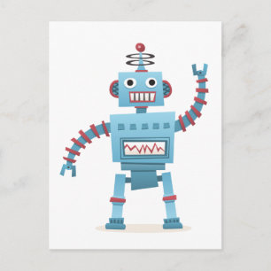 Tecknad för Cute-återrobot och roid-barn Vykort