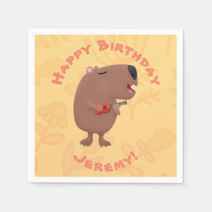 Tecknad för Cute Capybara-personligen Pappersservett