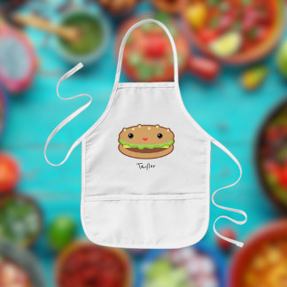 Tecknad för cute Cheeseburger Barnförkläde