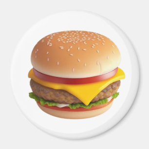 Tecknad för cute Cheeseburger Magnet