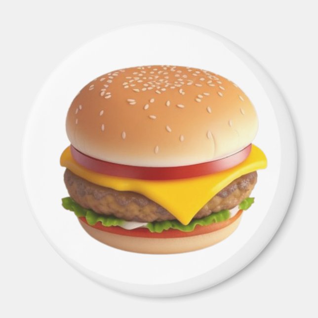 Tecknad för cute Cheeseburger Magnet (Framsidan)