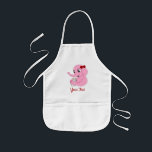 Tecknad för cute elefant barnförkläde<br><div class="desc">Anpassade Apron med design med en illustration av en rosa elefant med vit mus illustrerad av Radka Kavalcova / MaxiHarmonyck</div>