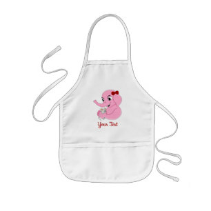 Tecknad för cute elefant barnförkläde