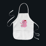 Tecknad för cute elefant barnförkläde<br><div class="desc">Apron med design med en illustration av en rosa elefant med vit mus,  illustrerad av Radka Kavalcova / MaxiHarmony</div>