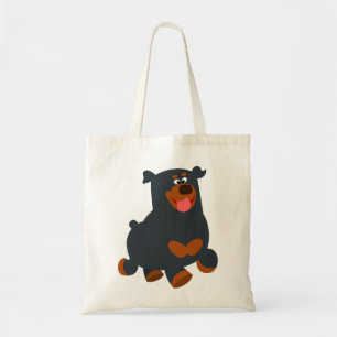 Tecknad för Cute Gamboling Rottweiler-blogg Tygkasse