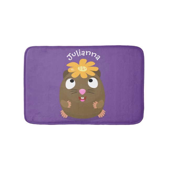 Tecknad för Cute guinea gris lycklig Badrumsmatta (Framsidan)