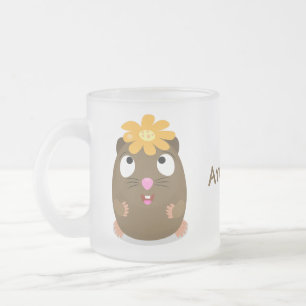Tecknad för Cute guinea gris lycklig Frostad Glasmugg
