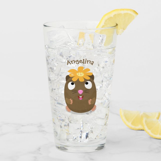 Tecknad för Cute guinea gris lycklig Glaskopp (Bakside Is)