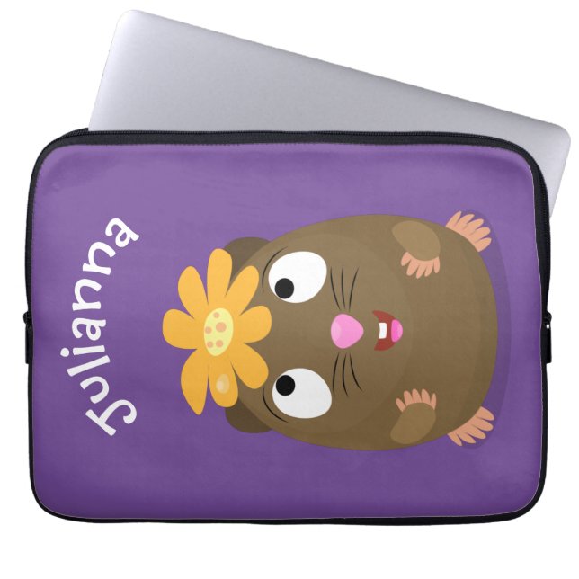 Tecknad för Cute guinea gris lycklig Laptop Fodral (Framsidan)