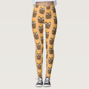 Tecknad för Cute guinea gris lycklig Leggings