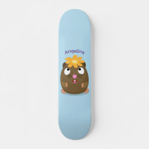 Tecknad för Cute guinea gris lycklig Mini Skateboard Bräda 18,5 Cm