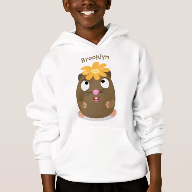 Tecknad för Cute guinea gris lycklig T Shirt (Framsida)