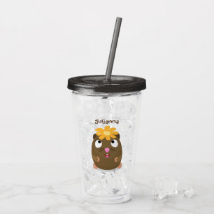 Tecknad för Cute guinea gris lycklig Take Away Mugg
