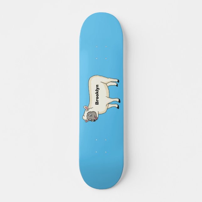 Tecknad för Cute lycklig får Mini Skateboard Bräda 18,5 Cm (Framsida)