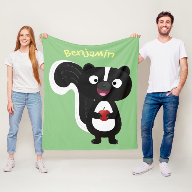Tecknad för Cute lycklig-segment Fleecefilt (På plats)