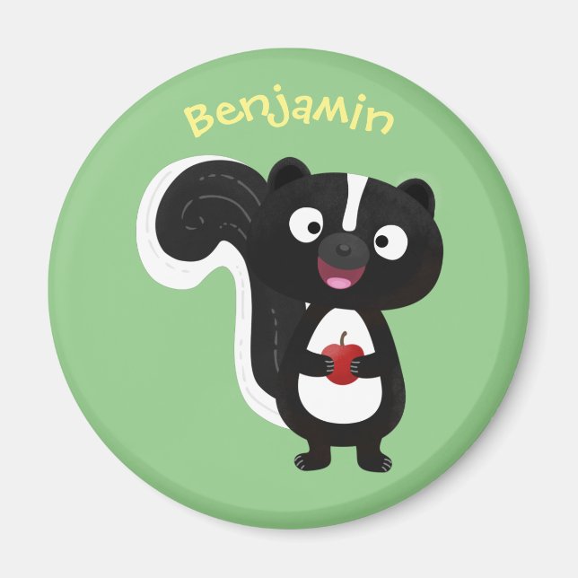 Tecknad för Cute lycklig-segment Magnet (Framsidan)