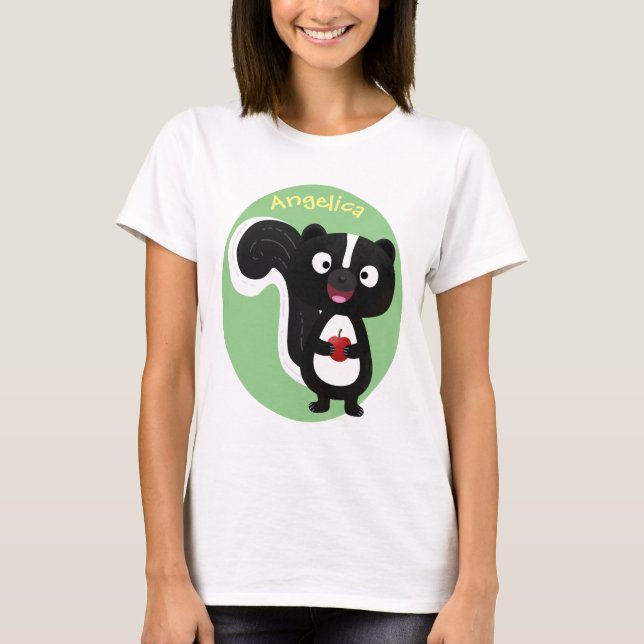 Tecknad för Cute lycklig-segment T Shirt (Framsida)