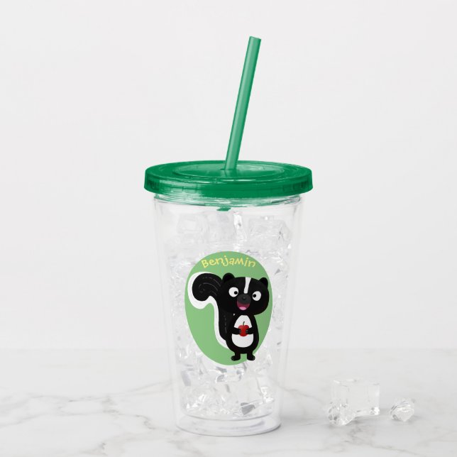 Tecknad för Cute lycklig-segment Take Away Mugg (Baksida Ice)