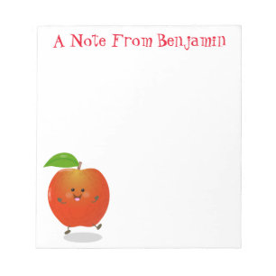 Tecknad för Cute singing apple kawaii Anteckningsblock